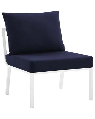 Modway Riverside Outdoor Patio Aluminum Armless Chair In White