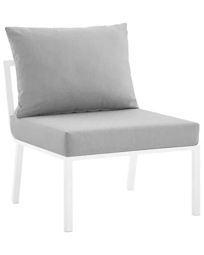 Modway Stance Outdoor Patio Aluminum Armless Chair In White