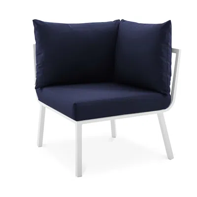 Modway Riverside Outdoor Patio Aluminum Corner Chair In Blue