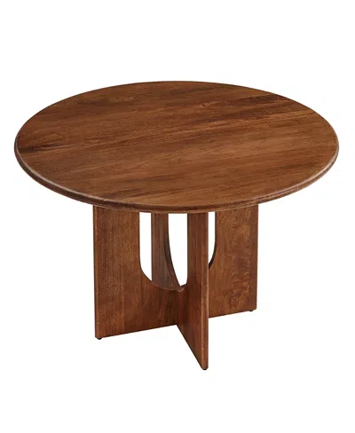 Modway Rivian Round 48 Wood Dining Table In Brown