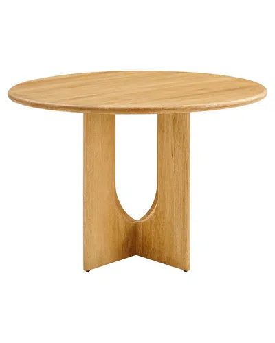 Modway Rivian Round 48 Wood Dining Table In Gold
