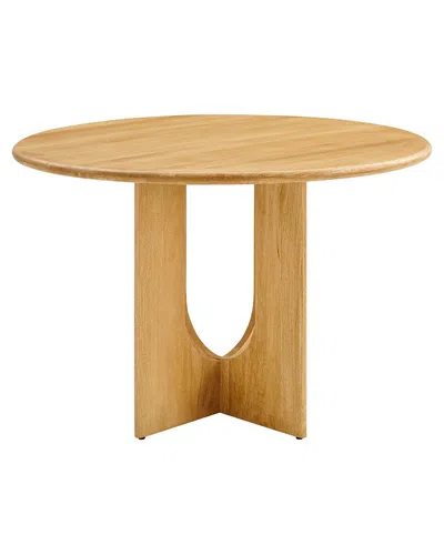 Modway Rivian Round 48 Wood Dining Table In Brown