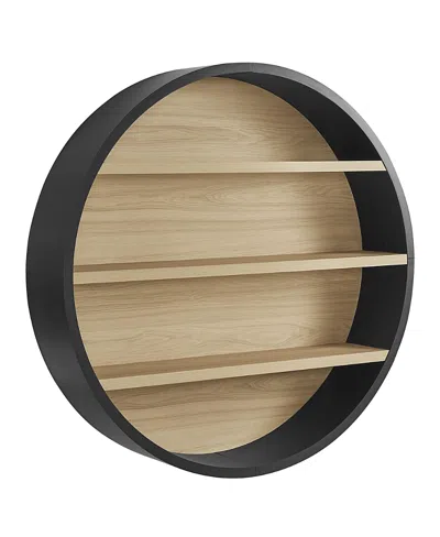 Modway Romy 47 Round Wall Book Shelf In Black