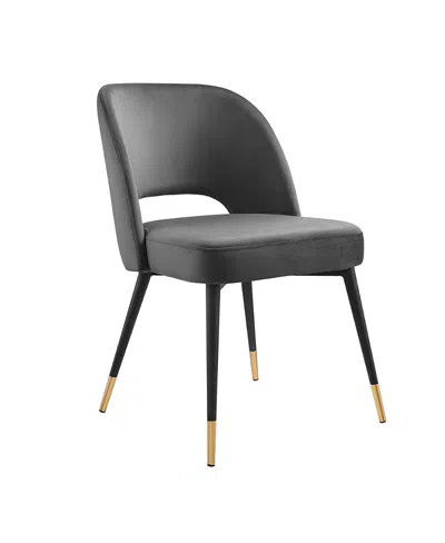 Modway Rouse Performance Velvet Dining Side Chair In Gray