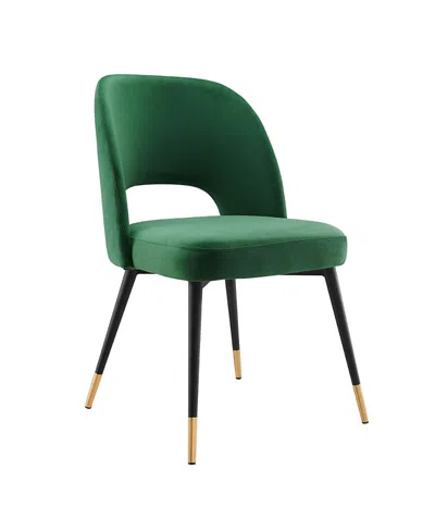 Modway Rouse Performance Velvet Dining Side Chair In Green