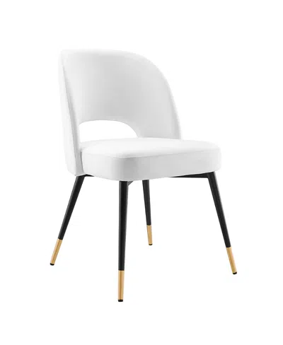 Modway Rouse Performance Velvet Dining Side Chair In White