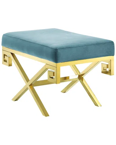 Modway Rove Velvet Performance Velvet Bench In Blue