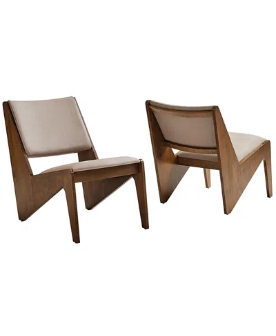 Modway Rylina Accent Chairs, Set Of 2 In Brown