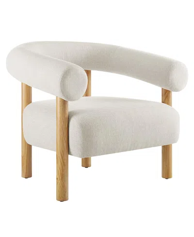 Modway Sable Upholstered Fabric Armchair In White