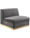 Modway Sanguine Channel Tufted Performance Velvet Modular Sectional Sofa Armless Chair