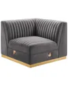 Modway Sanguine Channel Tufted Performance Velvet Modular Sectional Sofa Left Corner Chair
