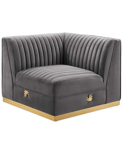 Modway Sanguine Channel Tufted Performance Velvet Modular Sectional Sofa Left Corner Chair