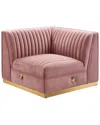 Modway Sanguine Channel Tufted Performance Velvet Modular Sectional Sofa Left Corner Chair
