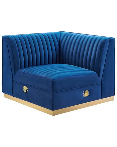 Modway Sanguine Channel Tufted Performance Velvet Modular Sectional Sofa Left Corner Chair