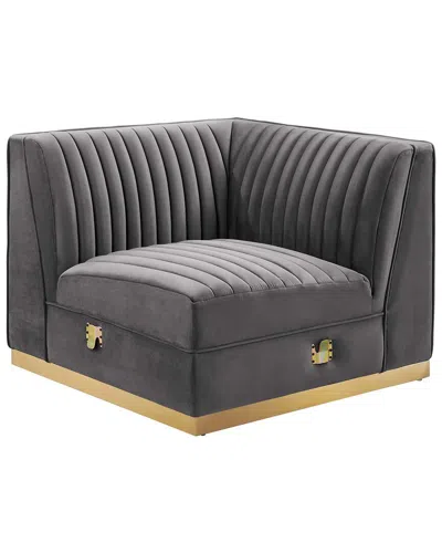 Modway Sanguine Channel Tufted Performance Velvet Modular Sectional Sofa Right Corner Chair In Multi