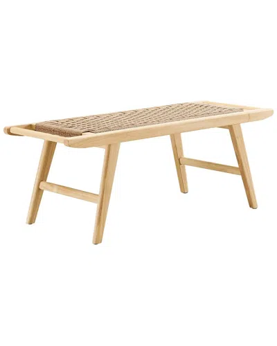Modway Saoirse 47 Wove Rope Wood Bench In Neutral
