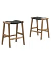 Modway Saoirse Woven Rope Wood Counter Stool, Set Of 2 In Brown