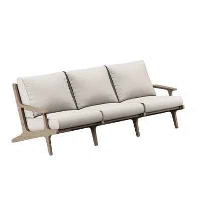 Modway Saratoga Outdoor Teak Sofa In Beige
