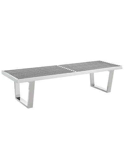 Modway Sauna 5' Stainless Steel Bench In Gray