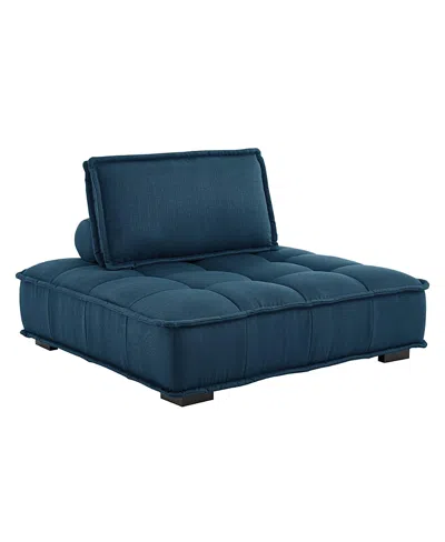 Modway Saunter Tufted Fabric Armless Chair In Blue