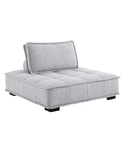 Modway Saunter Tufted Fabric Armless Chair In Gray