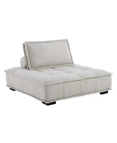 Modway Saunter Tufted Fabric Armless Chair In Neutral