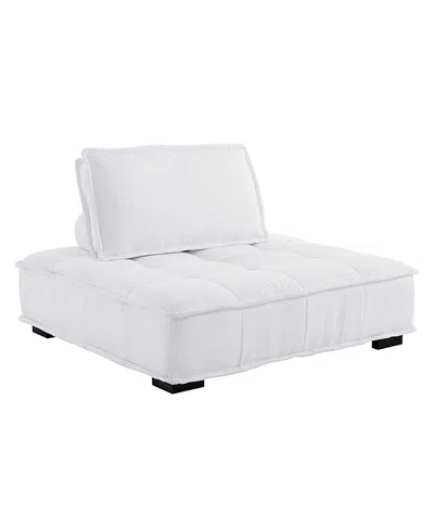 Modway Saunter Tufted Fabric Armless Chair In White