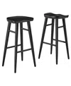 Modway Saville Backless Wood Bar Stools Set Of 2 In Black