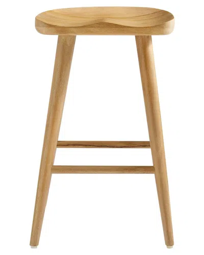 Modway Saville Backless Wood Counter Stools Set In Brown