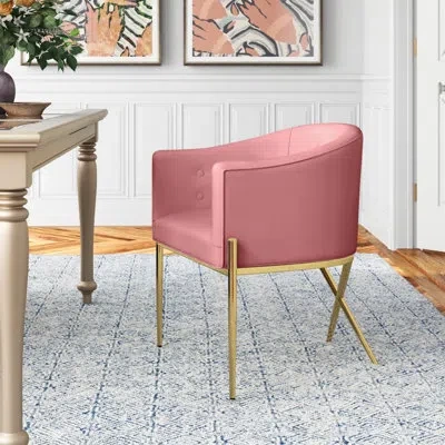 Modway Savour Accent Dining Armchair Performance Velvet In Dusty Rose