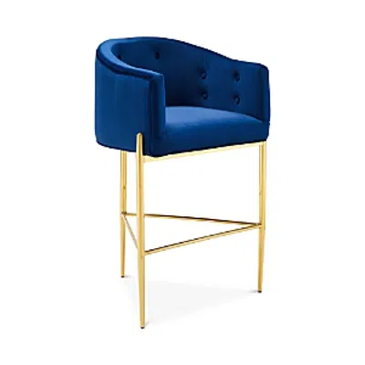 Modway Savour Tufted Performance Velvet Bar Stool In Navy