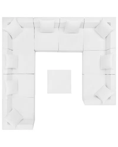 Modway Saybrook Outdoor Patio Upholstered 10-piece Sectional Sofa In White