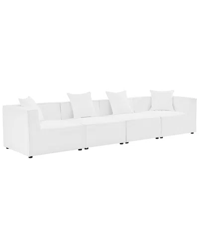Modway Saybrook Outdoor Patio Upholstered 4-piece Sectional Sofa In White