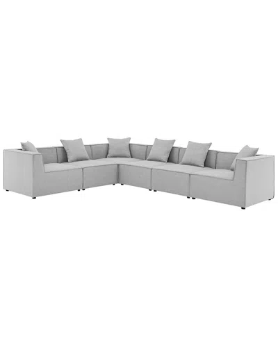 Modway Saybrook Outdoor Patio Upholstered 6-piece Sectional Sofa In Gray