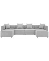 Modway Saybrook Outdoor Patio Upholstered 6-piece Sectional Sofa In Gray