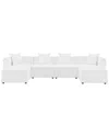 Modway Saybrook Outdoor Patio Upholstered 6-piece Sectional Sofa In White