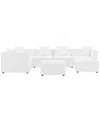 Modway Saybrook Outdoor Patio Upholstered 7-piece Sectional Sofa In White