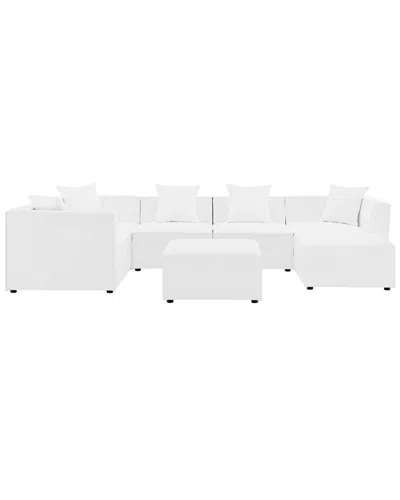 Modway Saybrook Outdoor Patio Upholstered 7-piece Sectional Sofa In White