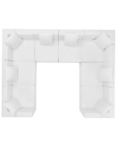 Modway Saybrook Outdoor Patio Upholstered 8-piece Sectional Sofa In White