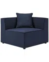 Modway Saybrook Outdoor Patio Upholstered Sectional Sofa Corner Chair In Blue