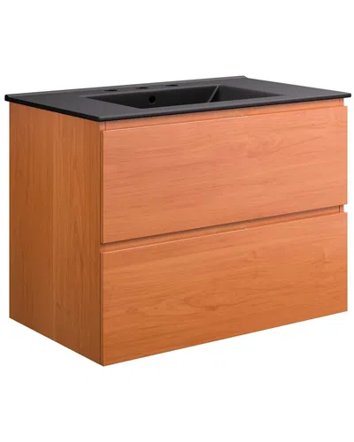 Modway Scenic 30in Wall-mount Bathroom Vanity In Brown