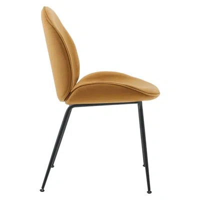 Modway Scoop Black Powder Coated Steel Leg Performance Velvet Dining Chairs - Set Of 2 By  In Cognac