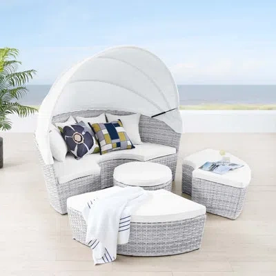 Modway Scottsdale Canopy Outdoor Patio Daybed In White