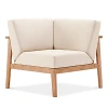 Modway Sedona Outdoor Patio Eucalyptus Wood Sectional Sofa Corner Chair In Natural Taupe