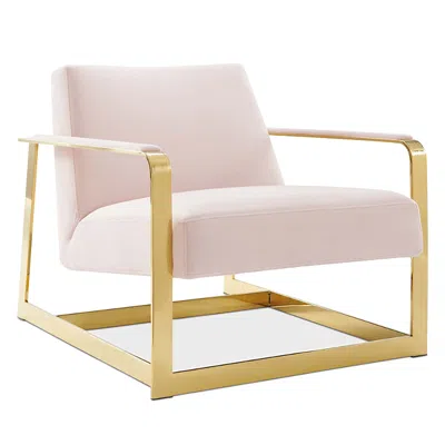 Modway Seg Performance Velvet Accent Chair In Pink