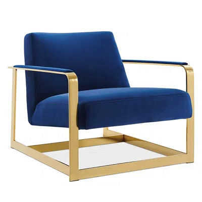 Modway Seg Performance Velvet Accent Chair In Blue