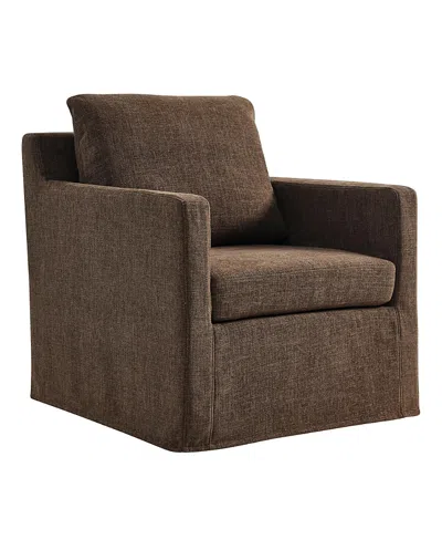 Modway Serene Fabric Slipcovered Swivel Armchair In Brown