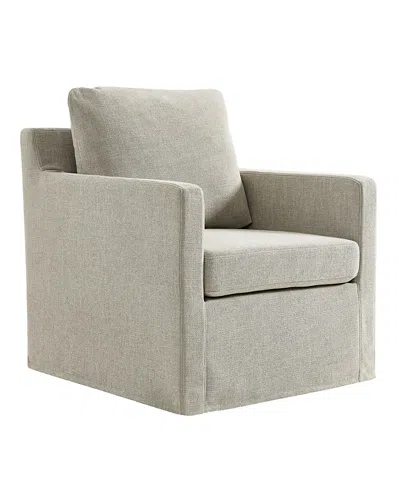 Modway Serene Fabric Slipcovered Swivel Armchair In Gray