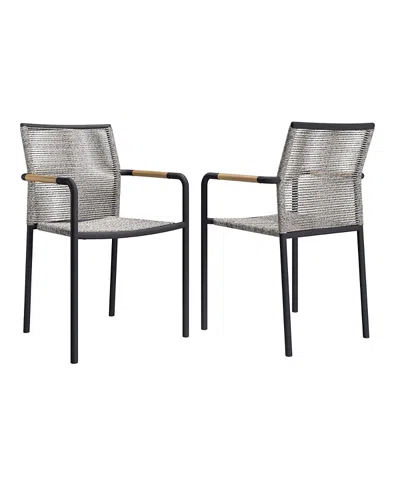 Modway Serenity Outdoor Patio Armchairs, Set Of 2 In Gray