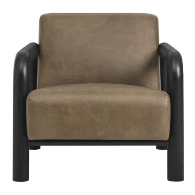 Modway Sereno Vegan Leather Accent Chair In Mushroom,black